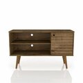 Designed To Furnish 42.52 in. Liberty Mid-Century - Modern TV Stand with 2 Shelves & 1 Door Rustic Brown DE2456357